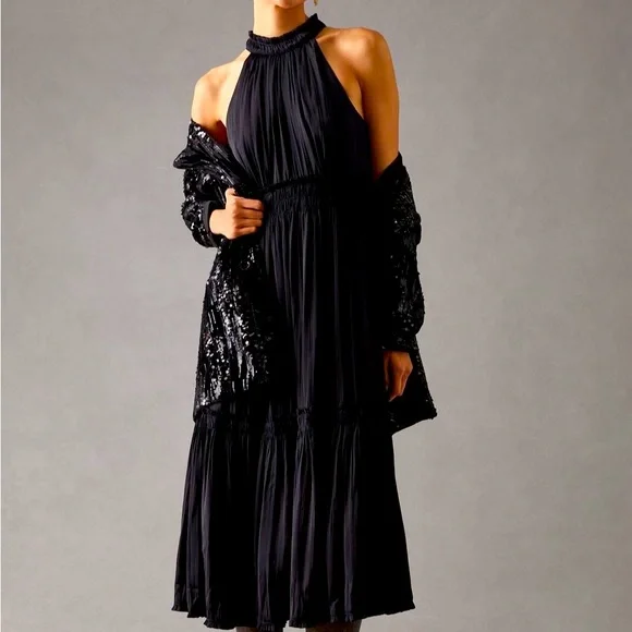 BY ANTHROPOLOGIE TIERED HALTER DRESS - Picture 3 of 8